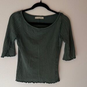 We The Free Forest Green Long Sleeve Top